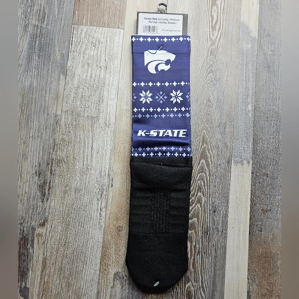 Strideline Socks Kansas K State Wildcats Holiday Sweater Men's Medium NEW